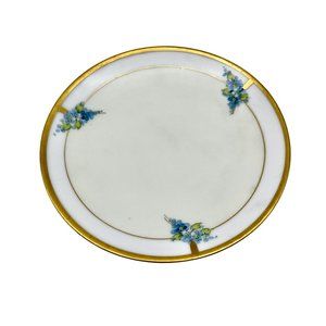 Antique Gold Hand Painted Art Nouveau Deco Floral Plate Thomas Bavaria 1930-39